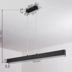 hofstein Suspension Poroporo LED Noir, 1 lumière