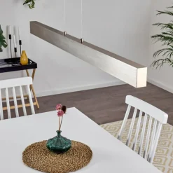 hofstein Suspension Poroporo LED Nickel mat, 1 lumière