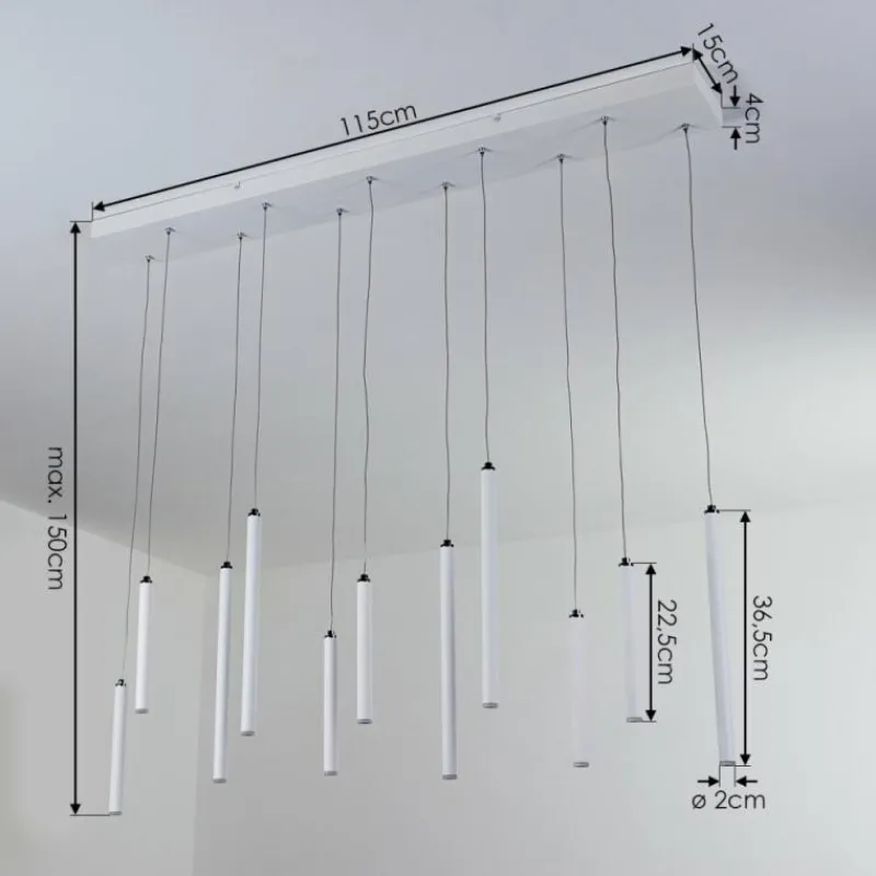 hofstein Suspension Porquera LED Blanc, 11 lumières