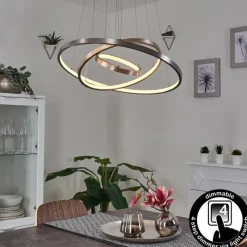 hofstein Suspension Preci LED Nickel mat, 1 lumière