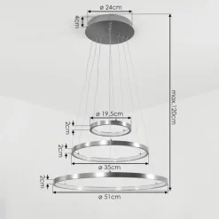 hofstein Suspension Preci LED Nickel mat, 1 lumière