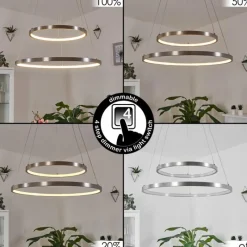 hofstein Suspension Preci LED Nickel mat, 1 lumière