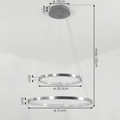 hofstein Suspension Preci LED Nickel mat, 1 lumière