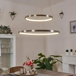 hofstein Suspension Preci LED Nickel mat, 1 lumière