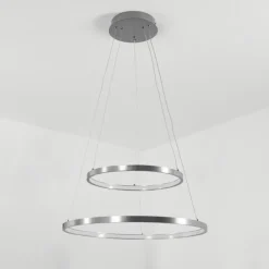 hofstein Suspension Preci LED Nickel mat, 1 lumière