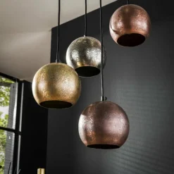 Lampes Dorées-hofstein Suspension Print Brun, Noir, 6 lumières