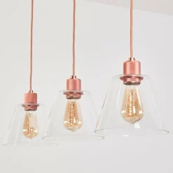 hofstein Suspension Puestito Or, Rose, 3 lumières