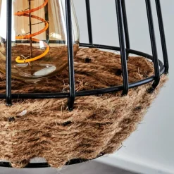 hofstein Suspension Ramon Bois clair, Noir, 4 lumières