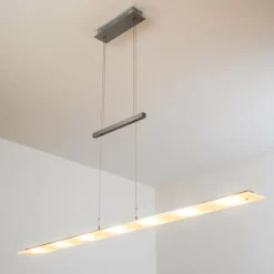 hofstein Suspension Ramsele LED Chrome, Nickel mat, 7 lumières