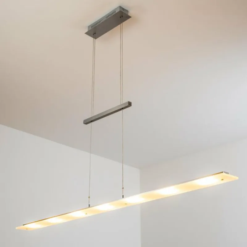 hofstein Suspension Ramsele LED Chrome, Nickel mat, 7 lumières