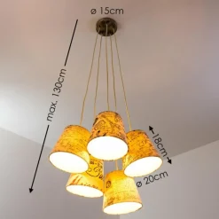 Lampes En Tissu-hofstein Suspension RANKIN Nickel mat, 5 lumières