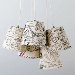 Lampes En Tissu-hofstein Suspension RANKIN Nickel mat, 5 lumières