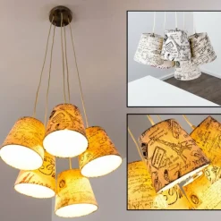 Lampes En Tissu-hofstein Suspension RANKIN Nickel mat, 5 lumières