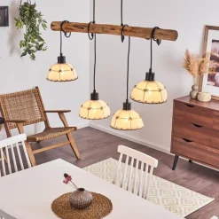 Lampes En Tissu-hofstein Suspension Rarasi Noir, 4 lumières