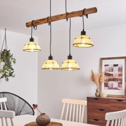 Lampes En Tissu-hofstein Suspension Rarasi Noir, 4 lumières