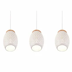 Lampes En Bois-Luminaires Reality Suspension Reality BIDAR Écru, Blanc, 3 lumières
