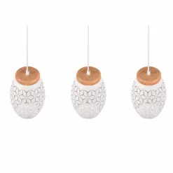 Lampes En Bois-Luminaires Reality Suspension Reality BIDAR Écru, Blanc, 3 lumières