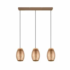 Lampes En Bois-Luminaires Reality Suspension Reality BIDAR Brun, Écru, 3 lumières