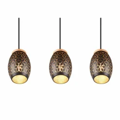 Lampes Dorées-Luminaires Reality Suspension Reality BIDAR Or, Écru, Noir, 3 lumières