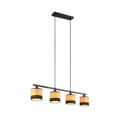Lampes En Bois-Luminaires Reality Suspension Reality BOLZANO Noir, 4 lumières