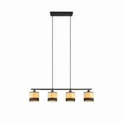 Lampes En Bois-Luminaires Reality Suspension Reality BOLZANO Noir, 4 lumières