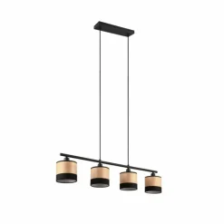 Lampes En Bois-Luminaires Reality Suspension Reality BOLZANO Noir, 4 lumières