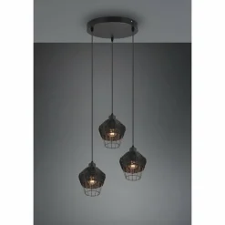 Luminaires Reality Suspension Reality Borka Noir, 3 lumières* Suspensions