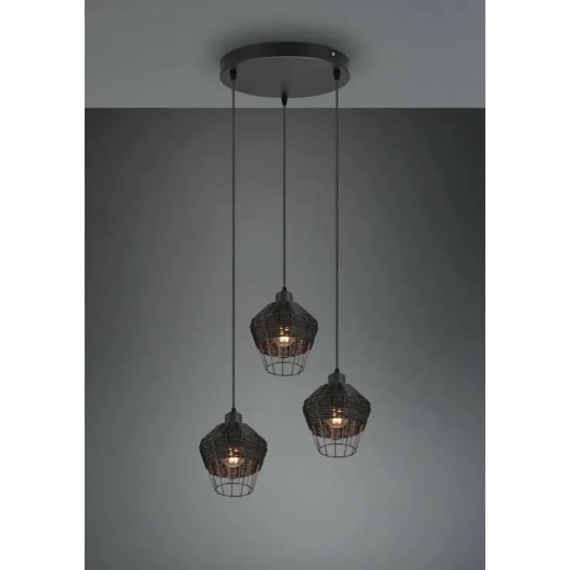 Luminaires Reality Suspension Reality Borka Noir, 3 lumières* Suspensions