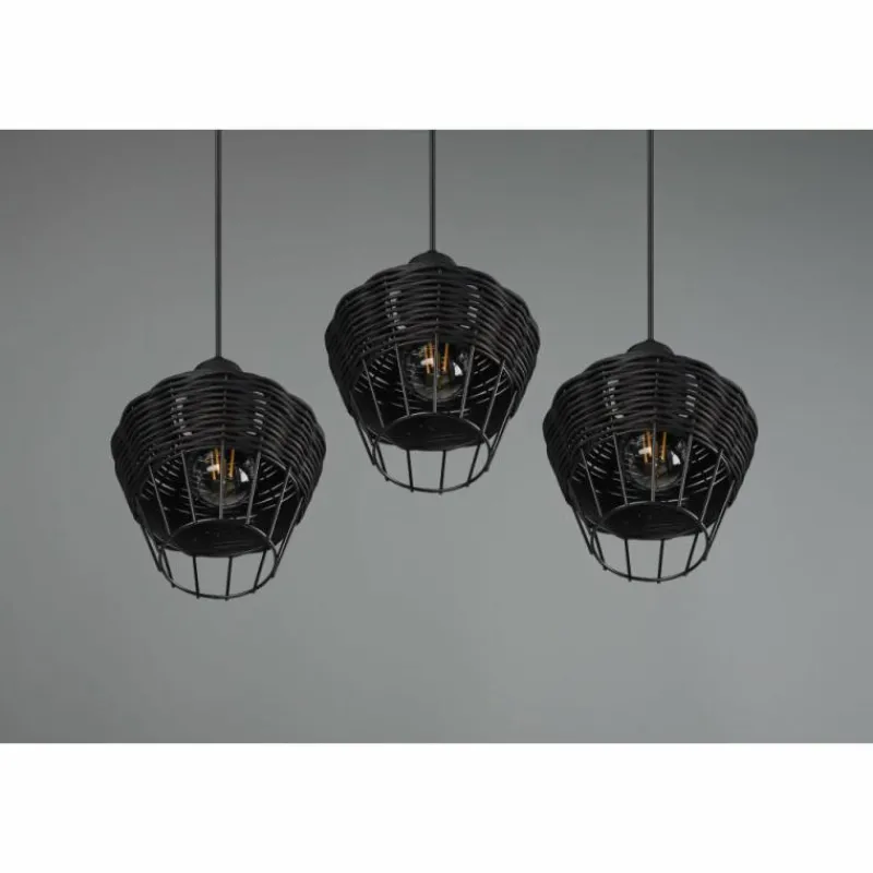 Luminaires Reality Suspension Reality Borka Noir, 3 lumières* Suspensions