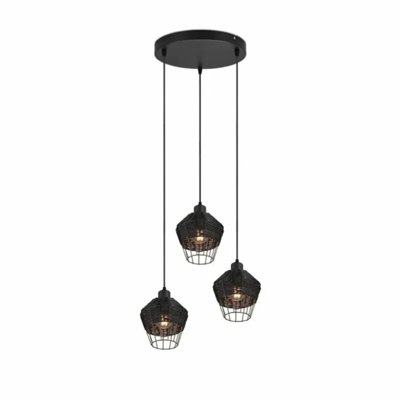 Luminaires Reality Suspension Reality Borka Noir, 3 lumières* Suspensions