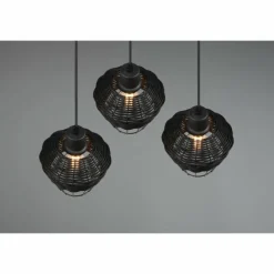 Luminaires Reality Suspension Reality Borka Noir, 3 lumières* Suspensions