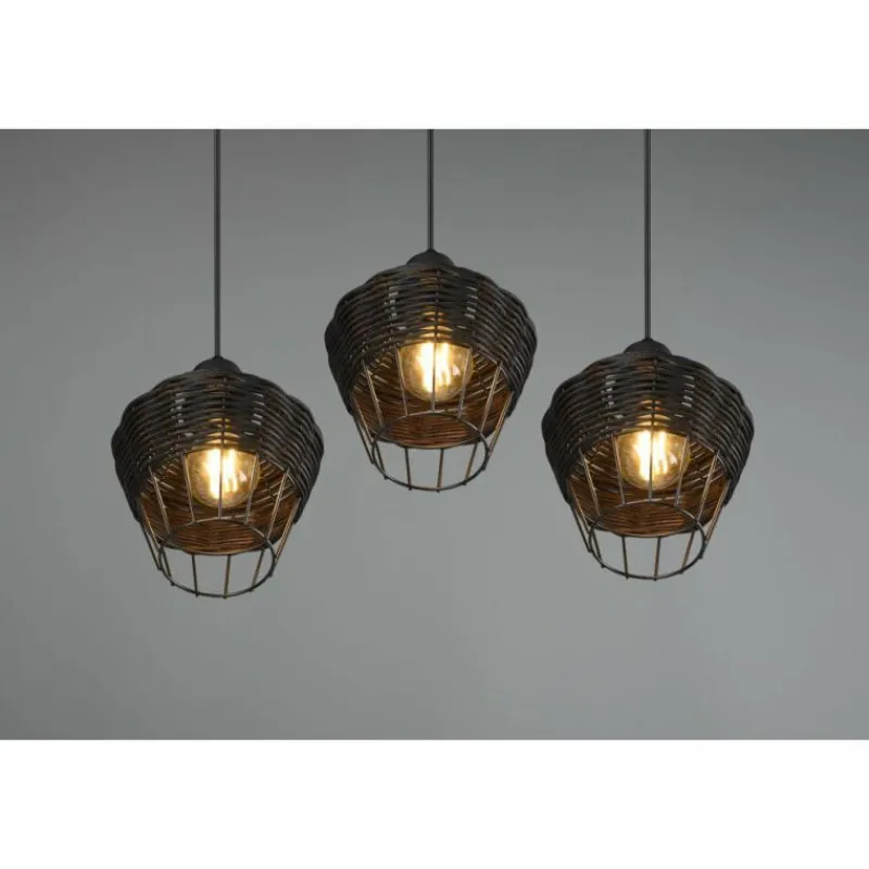 Luminaires Reality Suspension Reality Borka Noir, 3 lumières* Suspensions