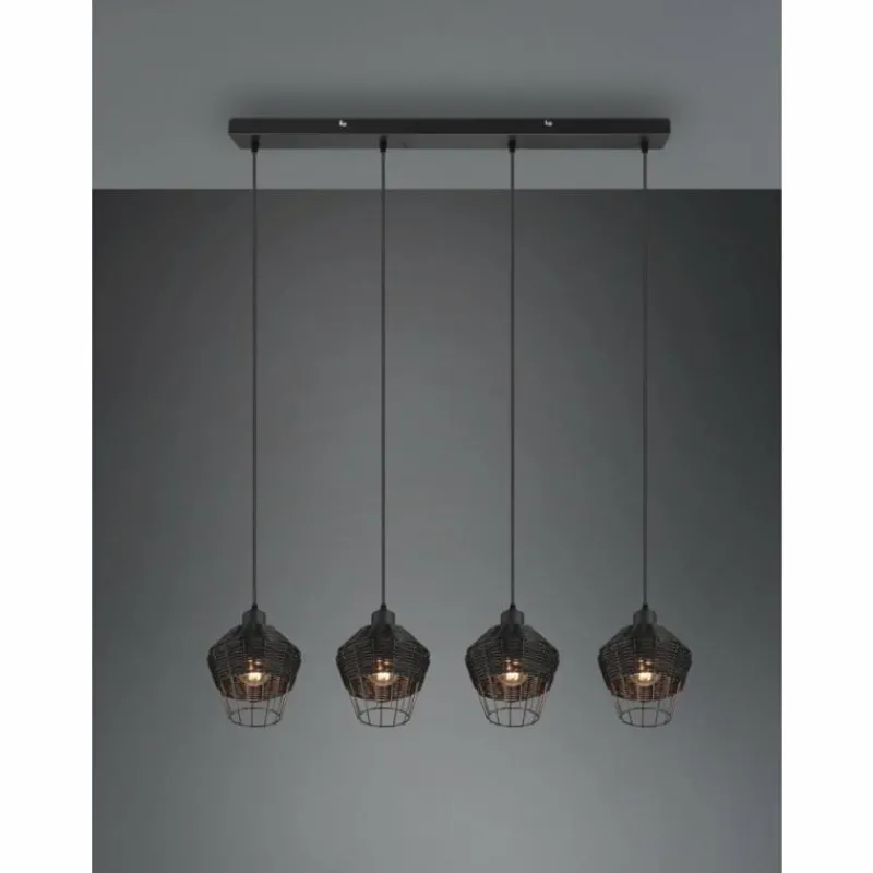 Luminaires Reality Suspension Reality Borka Noir, 4 lumières* Suspensions