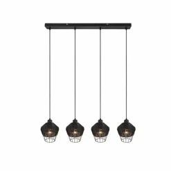 Luminaires Reality Suspension Reality Borka Noir, 4 lumières* Suspensions