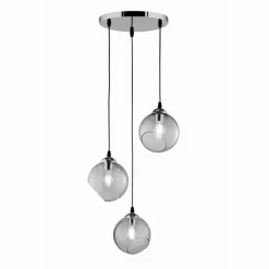 Luminaires Scandinaves-Luminaires Reality Suspension Reality CLOONEY Chrome, 3 lumières