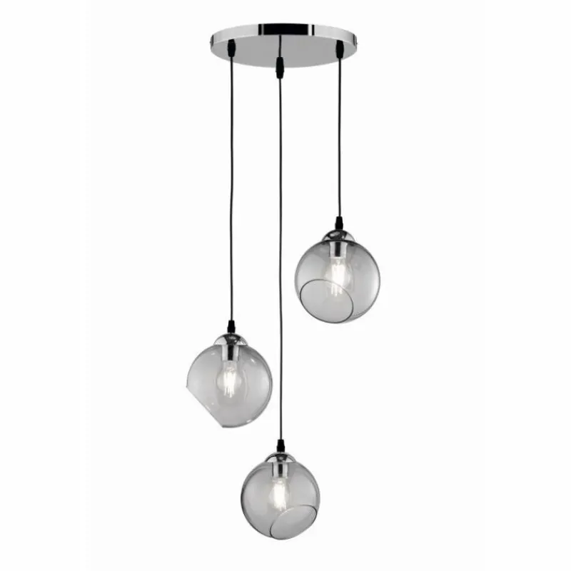 Luminaires Scandinaves-Luminaires Reality Suspension Reality CLOONEY Chrome, 3 lumières