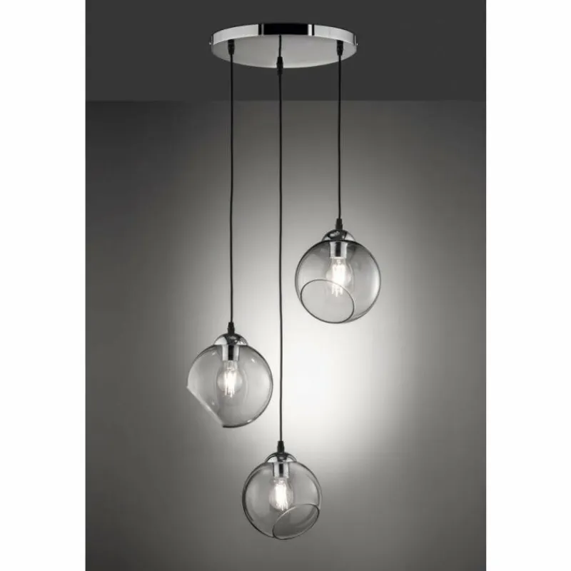 Luminaires Scandinaves-Luminaires Reality Suspension Reality CLOONEY Chrome, 3 lumières