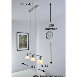 Luminaires Reality Suspension Reality DALLAS nickel Nickel mat, 3 lumières