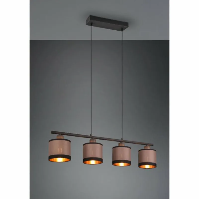 Lampes En Tissu-Luminaires Reality Suspension Reality DAVOS Taupe, 4 lumières