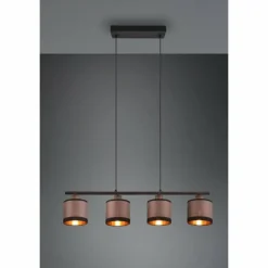 Lampes En Tissu-Luminaires Reality Suspension Reality DAVOS Taupe, 4 lumières
