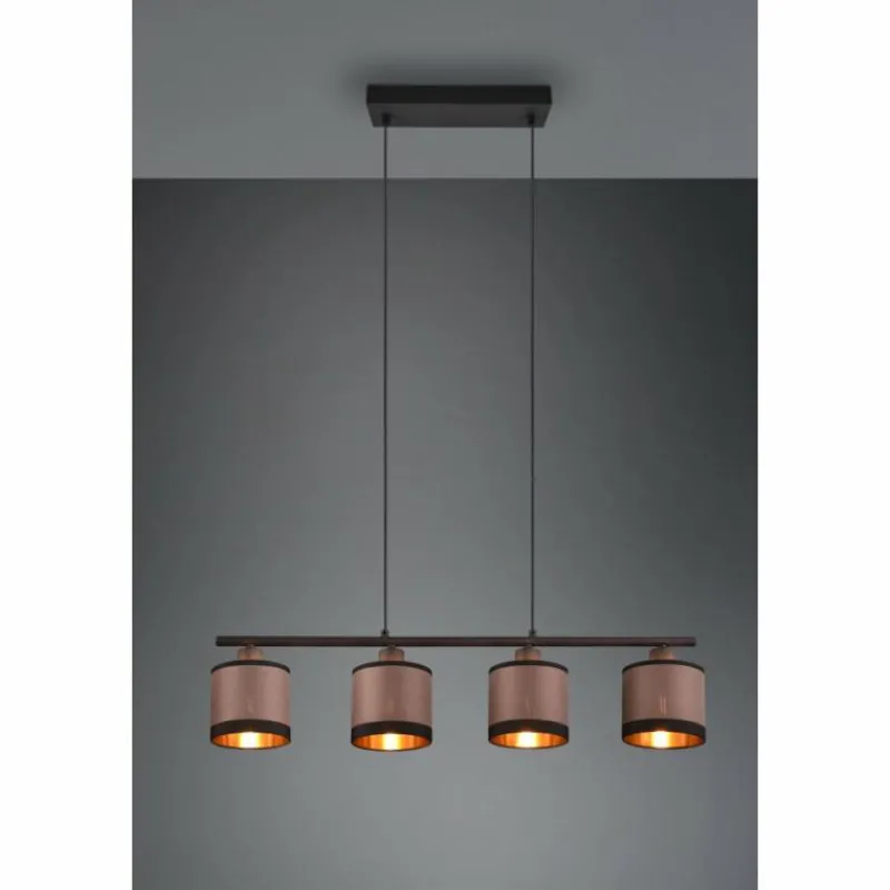 Lampes En Tissu-Luminaires Reality Suspension Reality DAVOS Taupe, 4 lumières