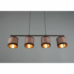 Lampes En Tissu-Luminaires Reality Suspension Reality DAVOS Taupe, 4 lumières