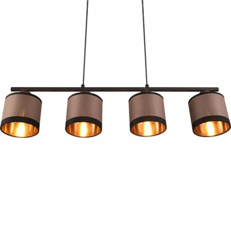 Lampes En Tissu-Luminaires Reality Suspension Reality DAVOS Taupe, 4 lumières