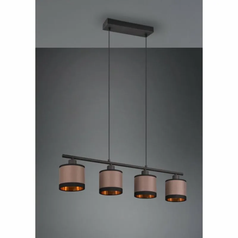 Lampes En Tissu-Luminaires Reality Suspension Reality DAVOS Taupe, 4 lumières