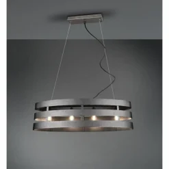Luminaires Reality Suspension Reality Duncan LED Brun foncé, Nickel mat, 4 lumières* Éclairage Led