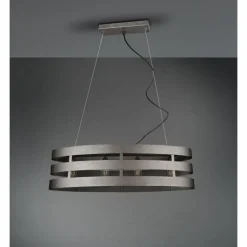 Luminaires Reality Suspension Reality Duncan LED Brun foncé, Nickel mat, 4 lumières* Éclairage Led