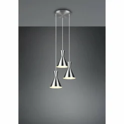Luminaires Reality Suspension Reality Enzo Nickel mat, 3 lumières* Suspensions