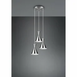 Luminaires Reality Suspension Reality Enzo Nickel mat, 3 lumières* Suspensions