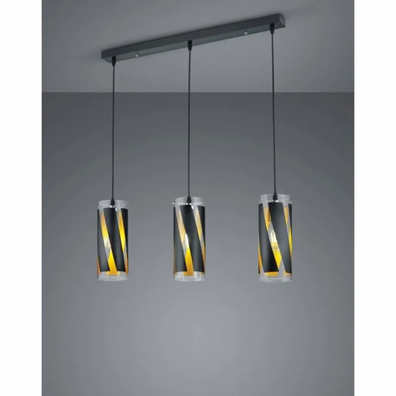 Luminaires Reality Suspension Reality FARINA Noir, 3 lumières