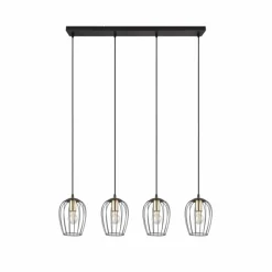 Luminaires Reality Suspension Reality Grid Noir, 4 lumières* Suspensions